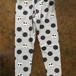LuLaRoe Kids Gray and Black Skull Leggings